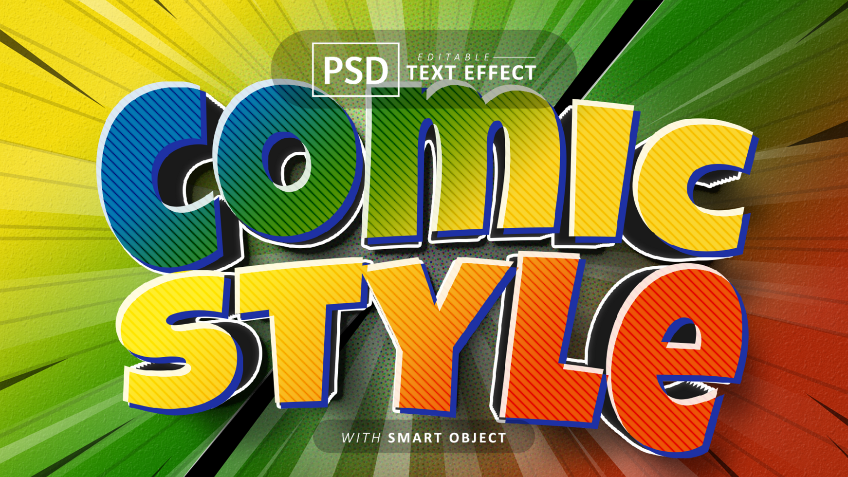 comico stile testo effetto modificabile psd