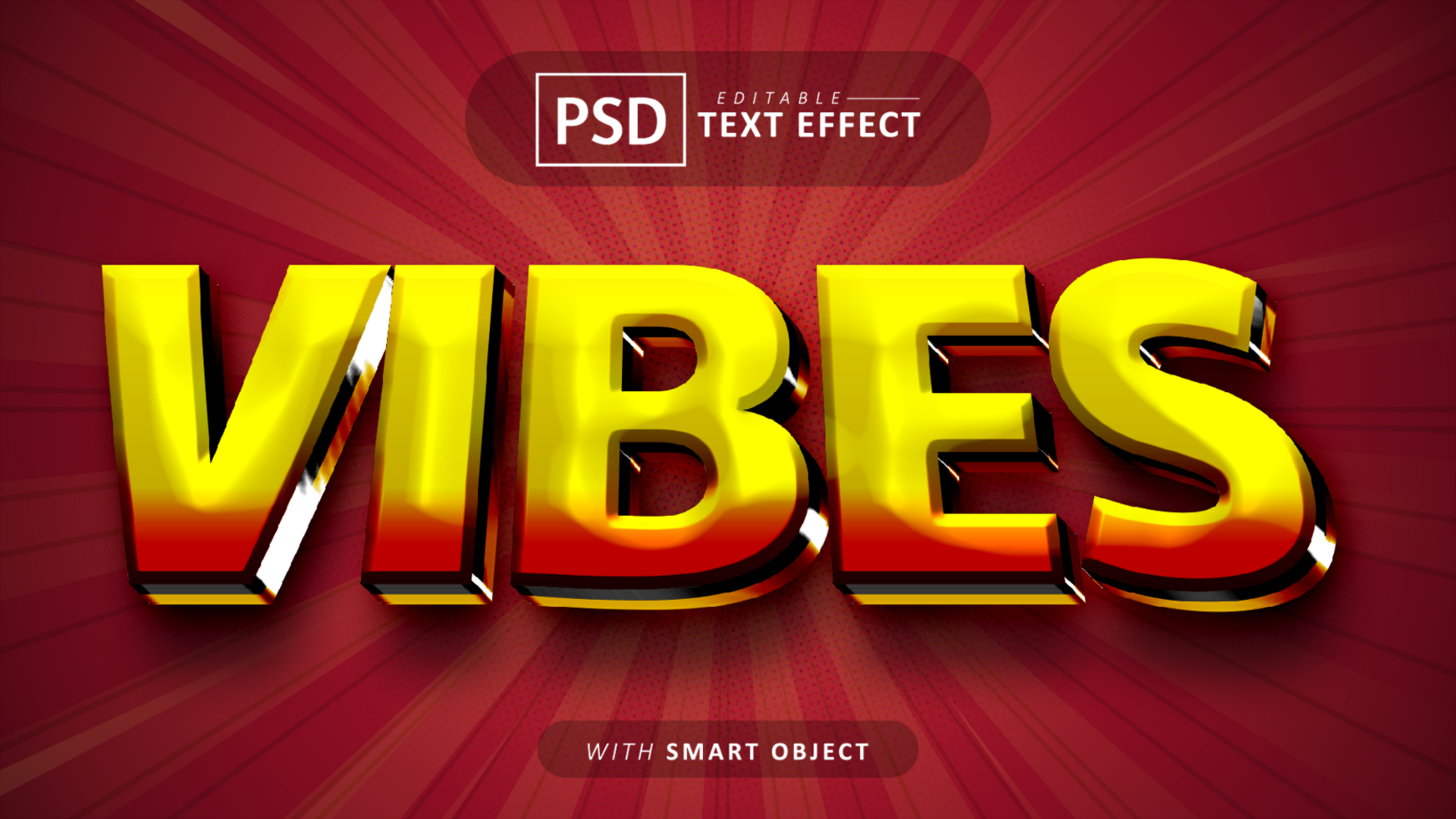 Vibes text effect editable psd