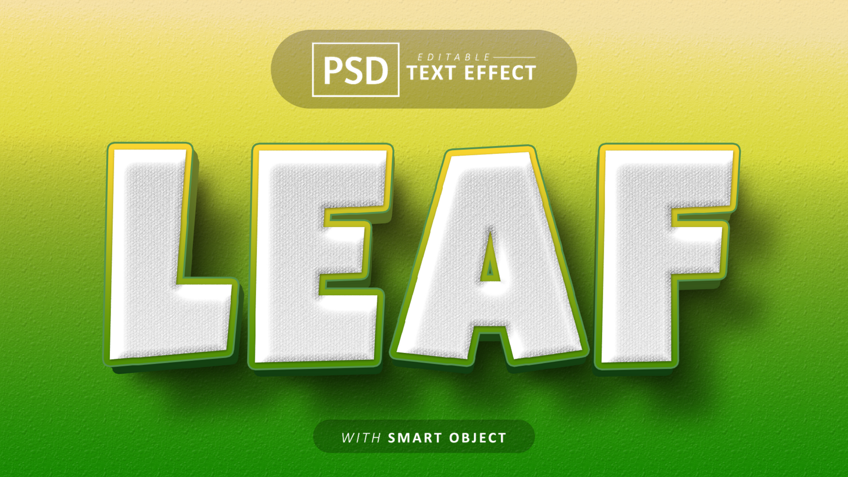 Leaf cartoon style text effect psd