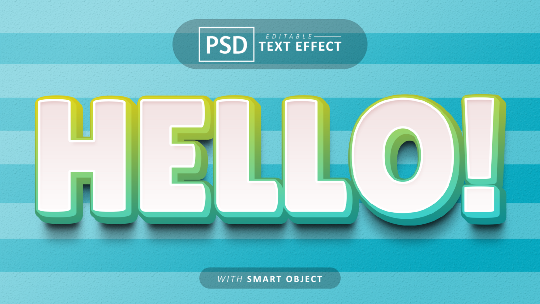 Hello cartoon style text effect editable psd