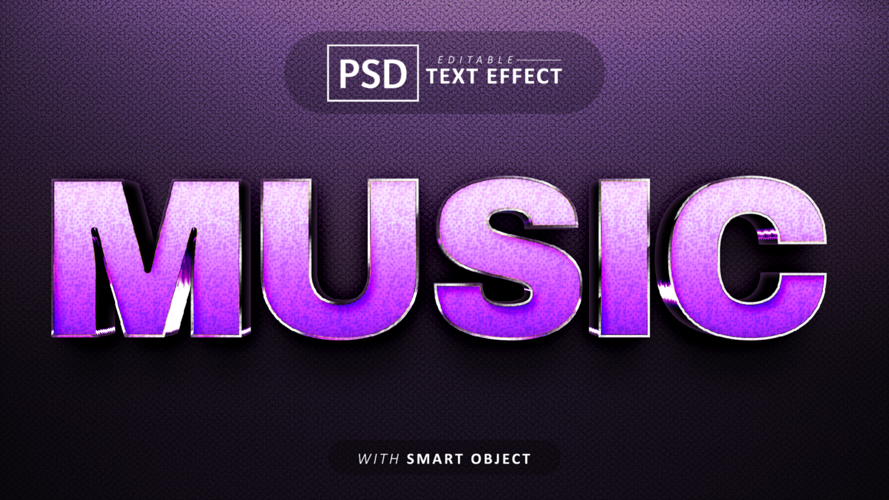 Music 3d text effect editable psd