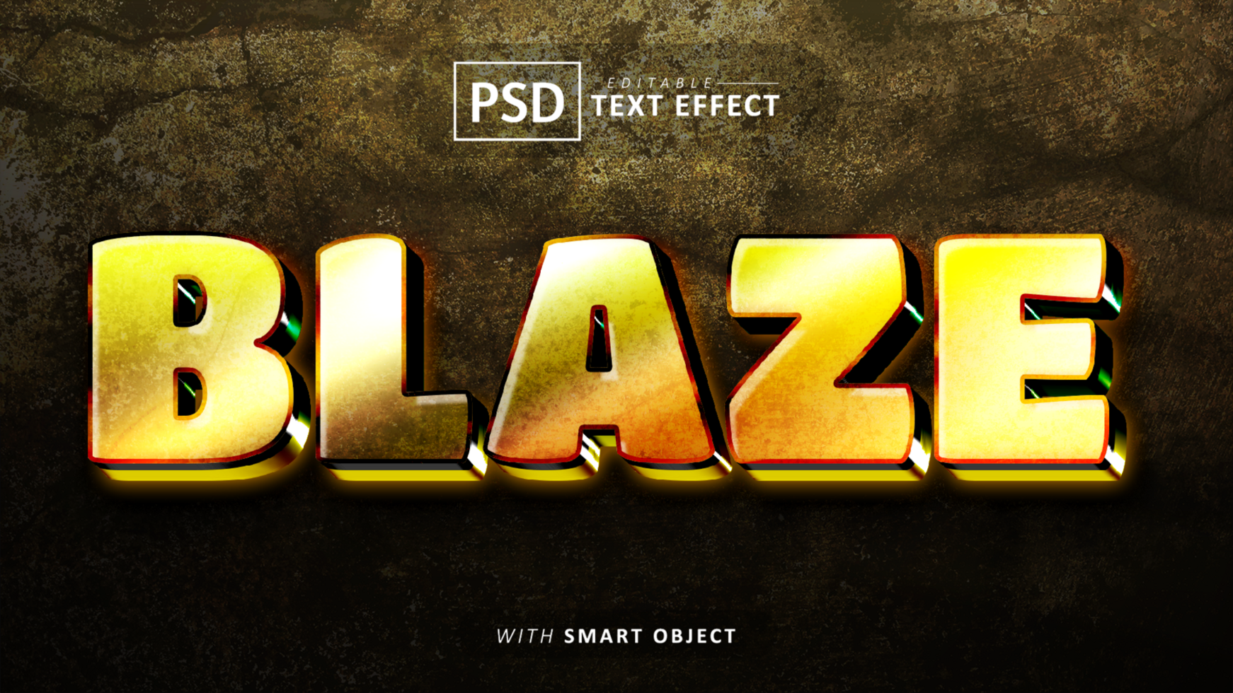 Blaze 3d text effect editable psd