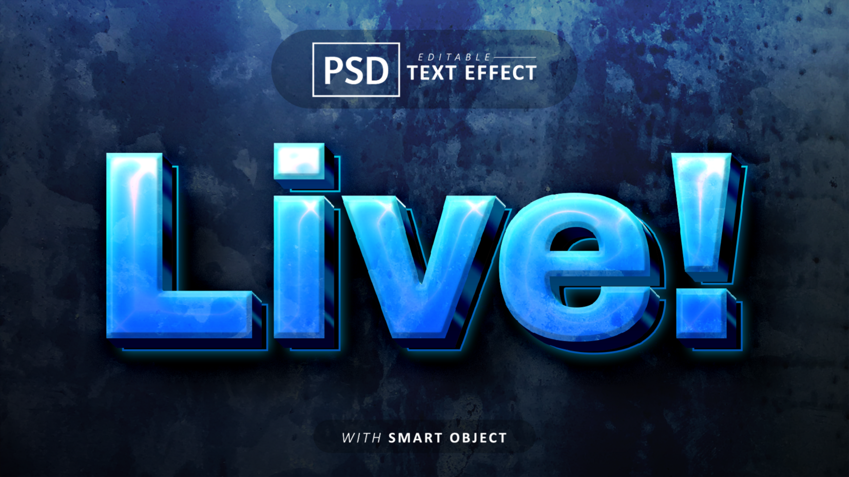 Live 3d text effect editable psd