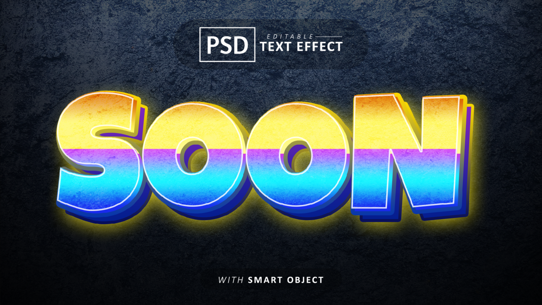 Soon 3d text effect editable psd