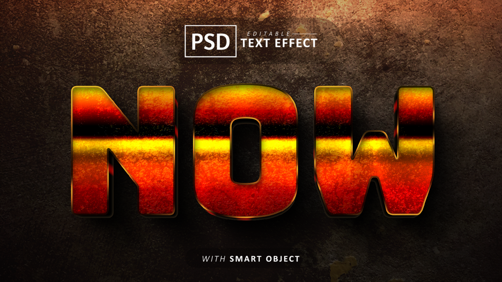 Now 3d text effect editable psd