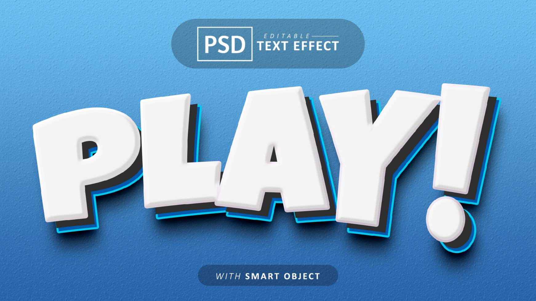 Play cartoon style text effect editable psd