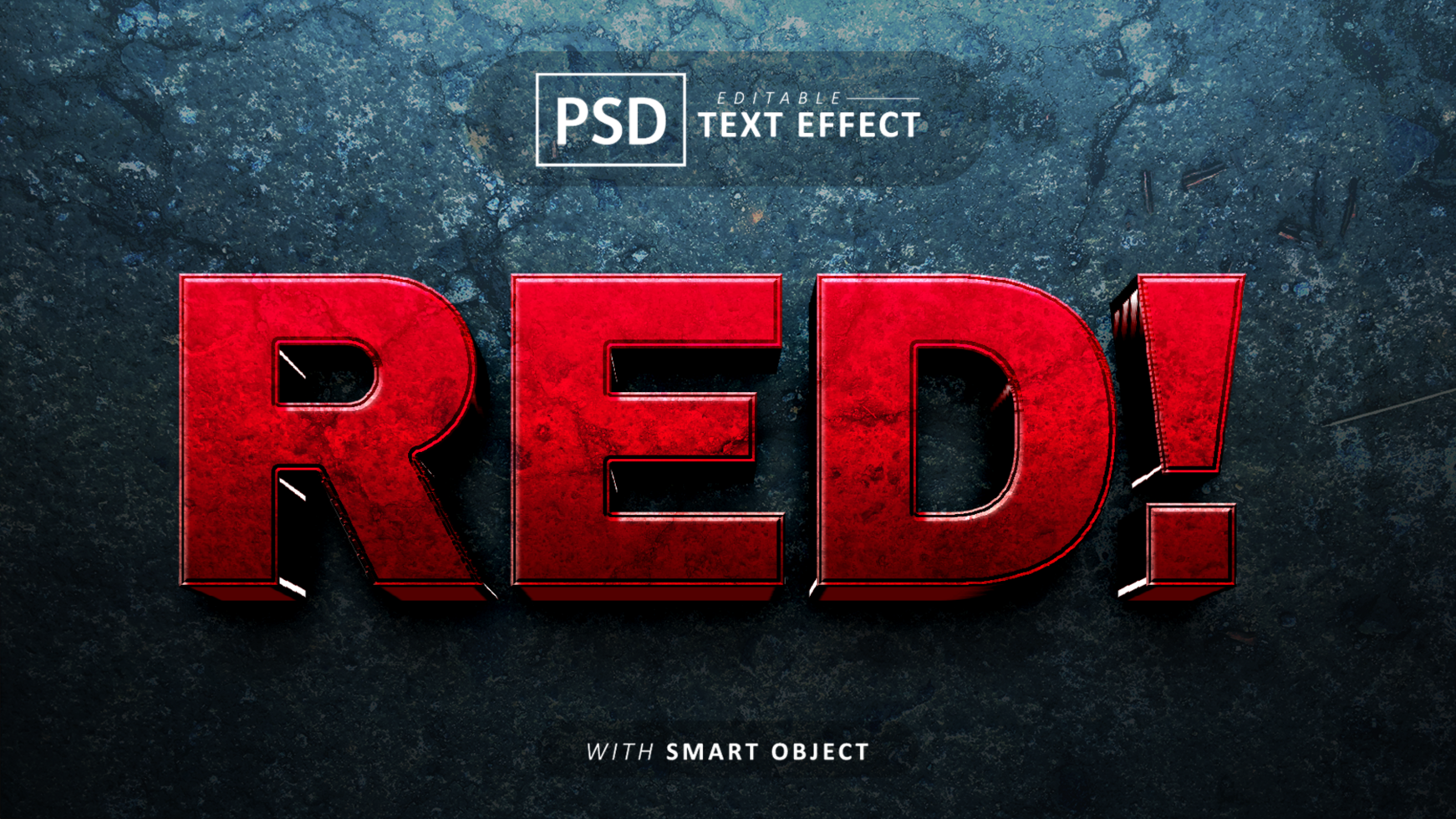 Red bold 3d text effect editable psd