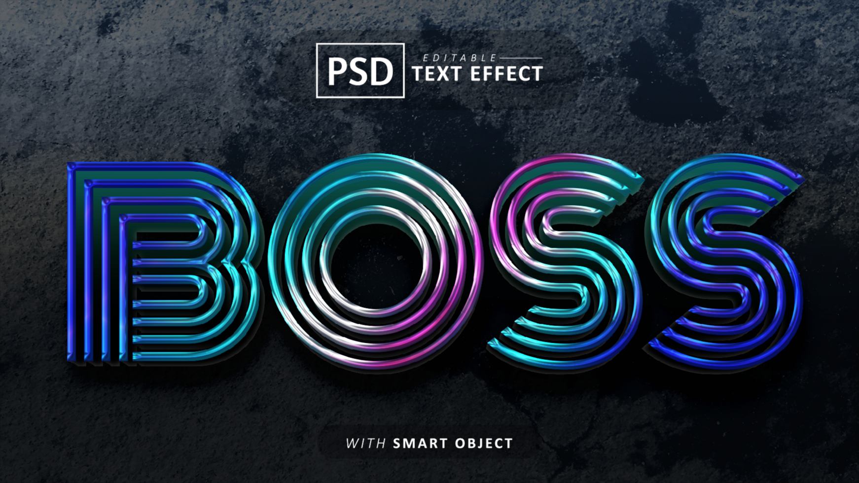 Boss Linie Stil Text bewirken editierbar psd