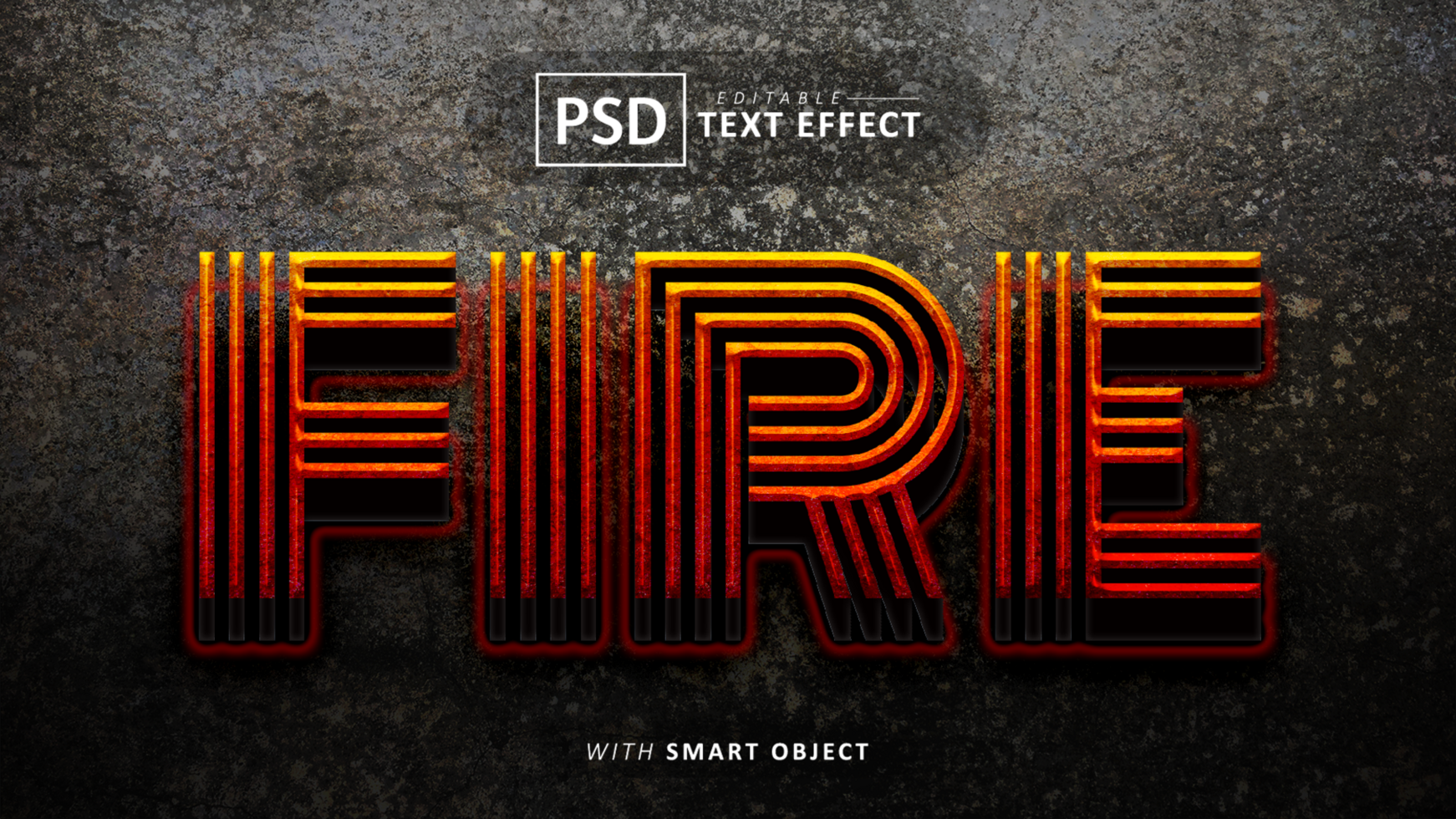 Fire text effect editable psd