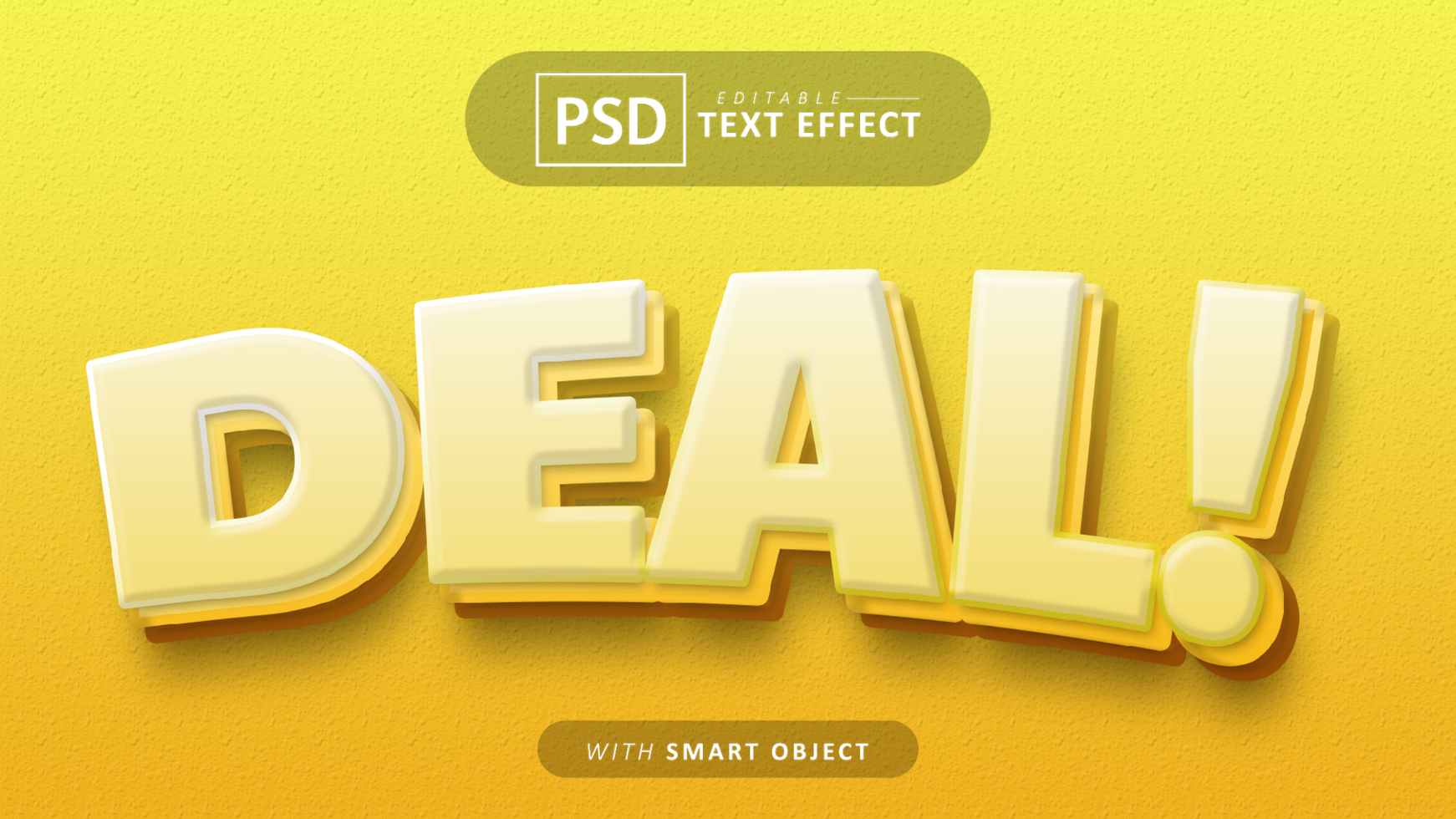 Yellow deal text effect editable psd