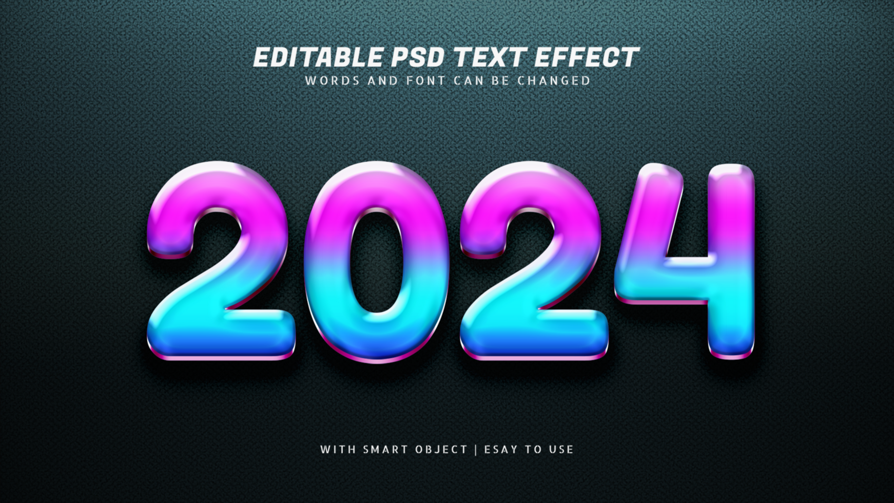 2024 kleurrijk 3d stijl tekst effect psd