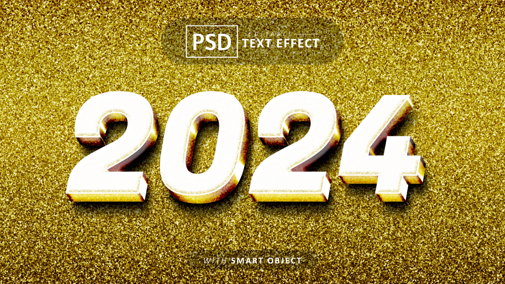 2024 lusso luccichio oro 3d testo effetto modificabile psd