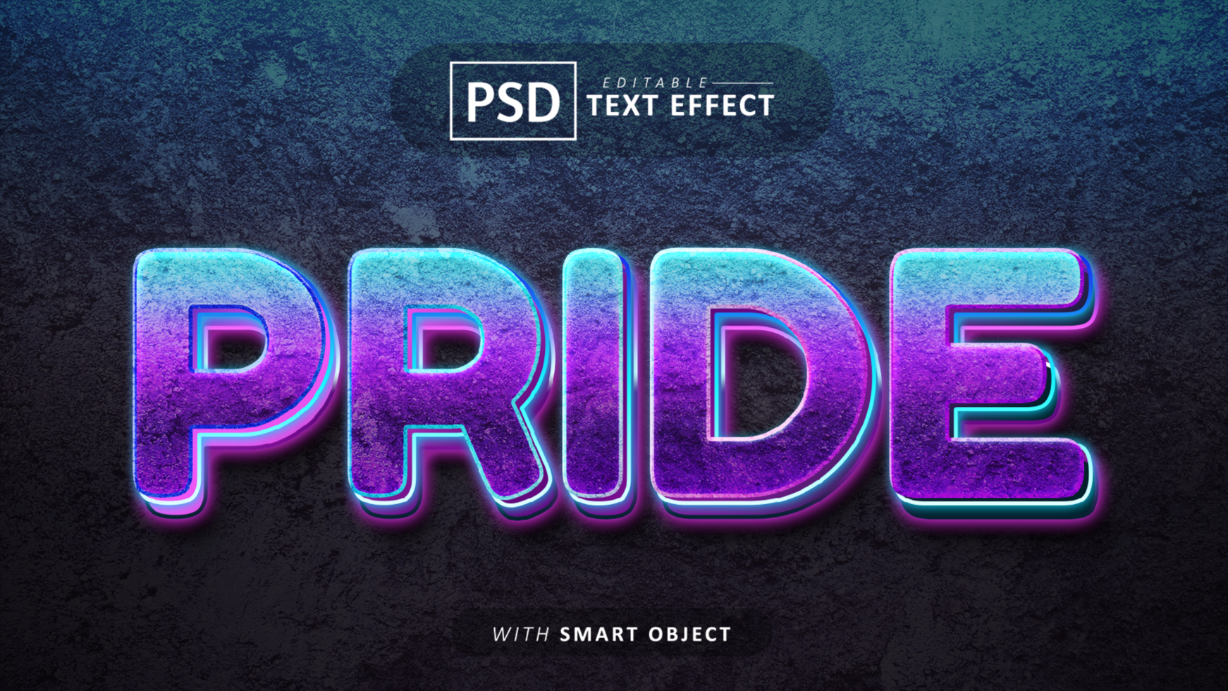 Pride 3d text effect editable psd