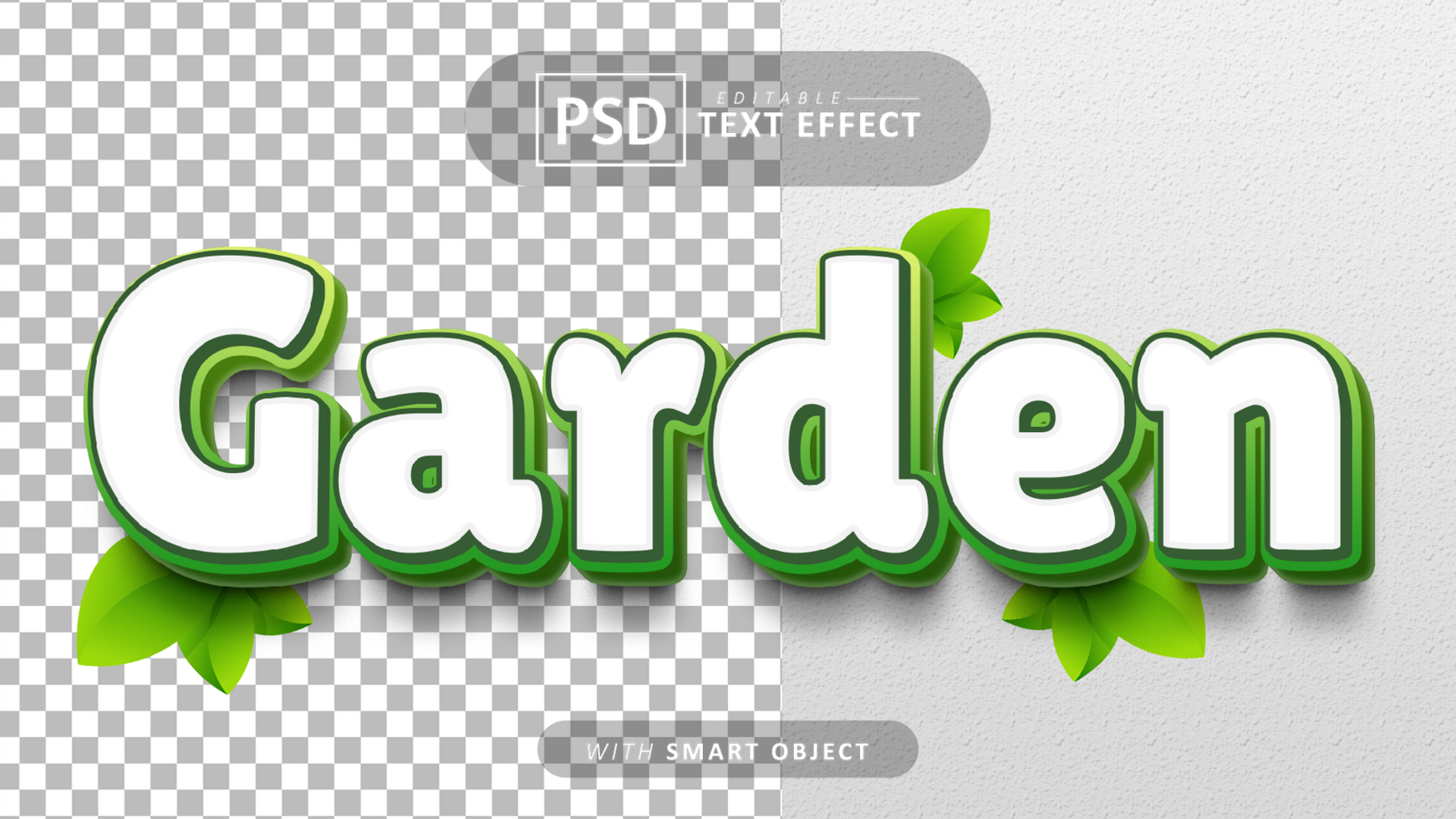 Garden cartoon text effect editable psd