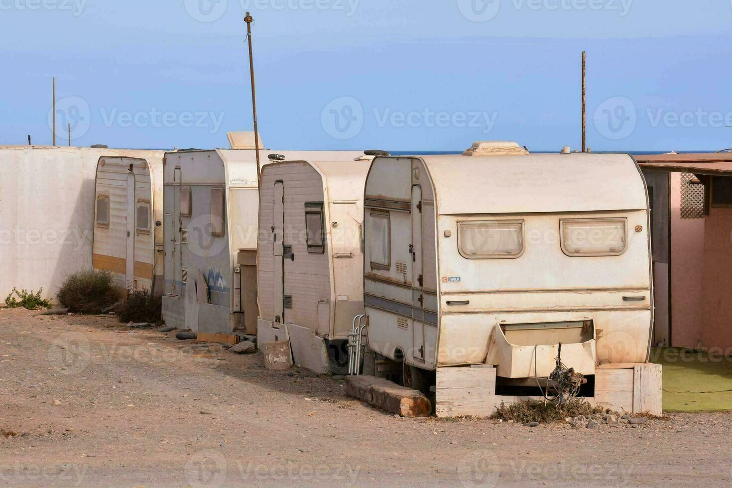 A row of caravans photo