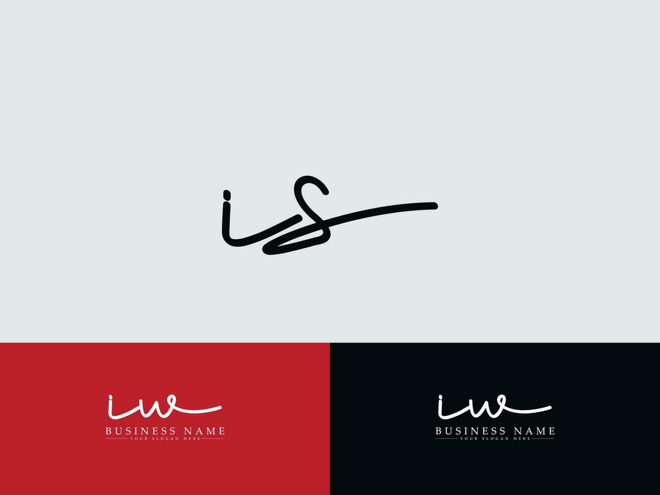 Unique Is Vector Logo Art, Minimal IS Luxury Signature Letter Logo Icon