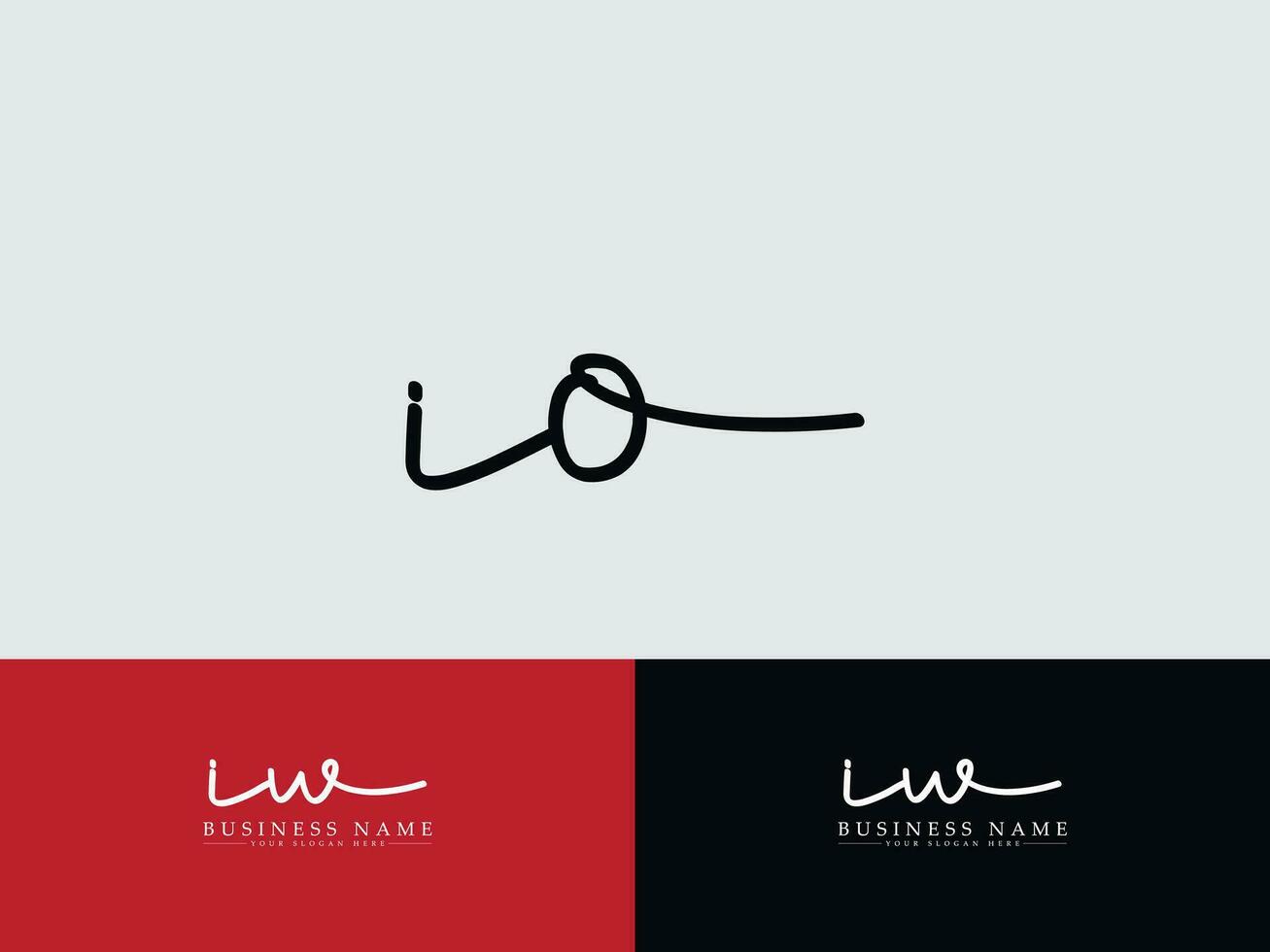 Unique Io Vector Logo Art, Minimal IO Luxury Signature Letter Logo Icon