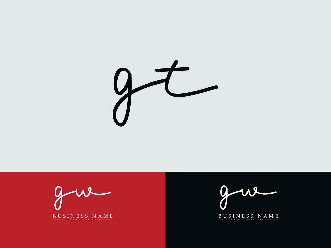 Initial Gt Logo Icon, Minimalist GT Modern Luxury Signature Logo vector