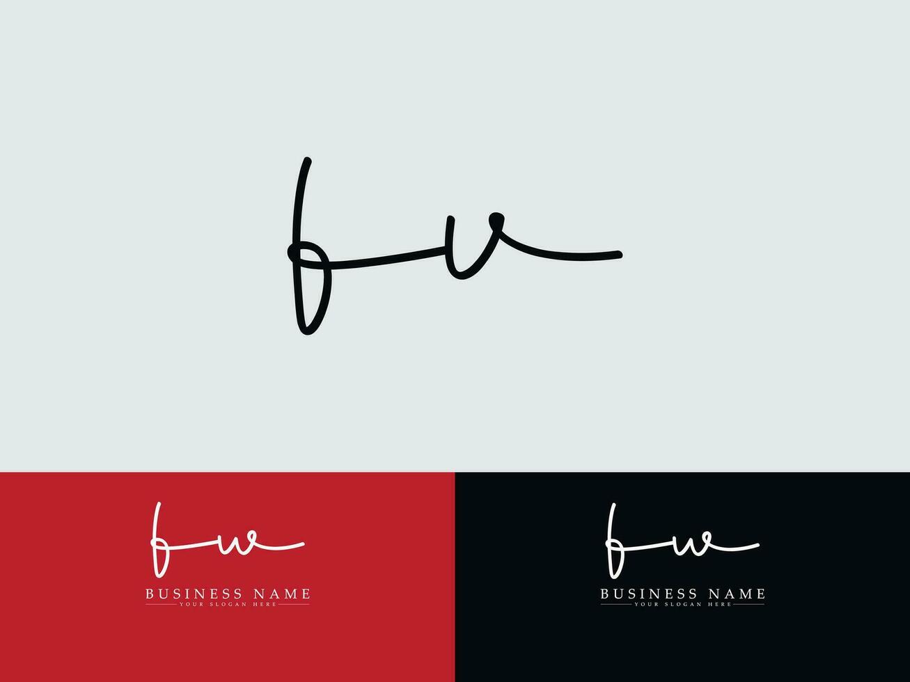 Initial Fu Letter Logo, Signature FU Logo Icon Design vector
