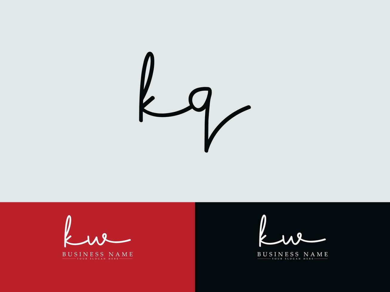 Monogram Kq Logo Art, Luxury KQ Signature Letter Logo For Your Shop vector