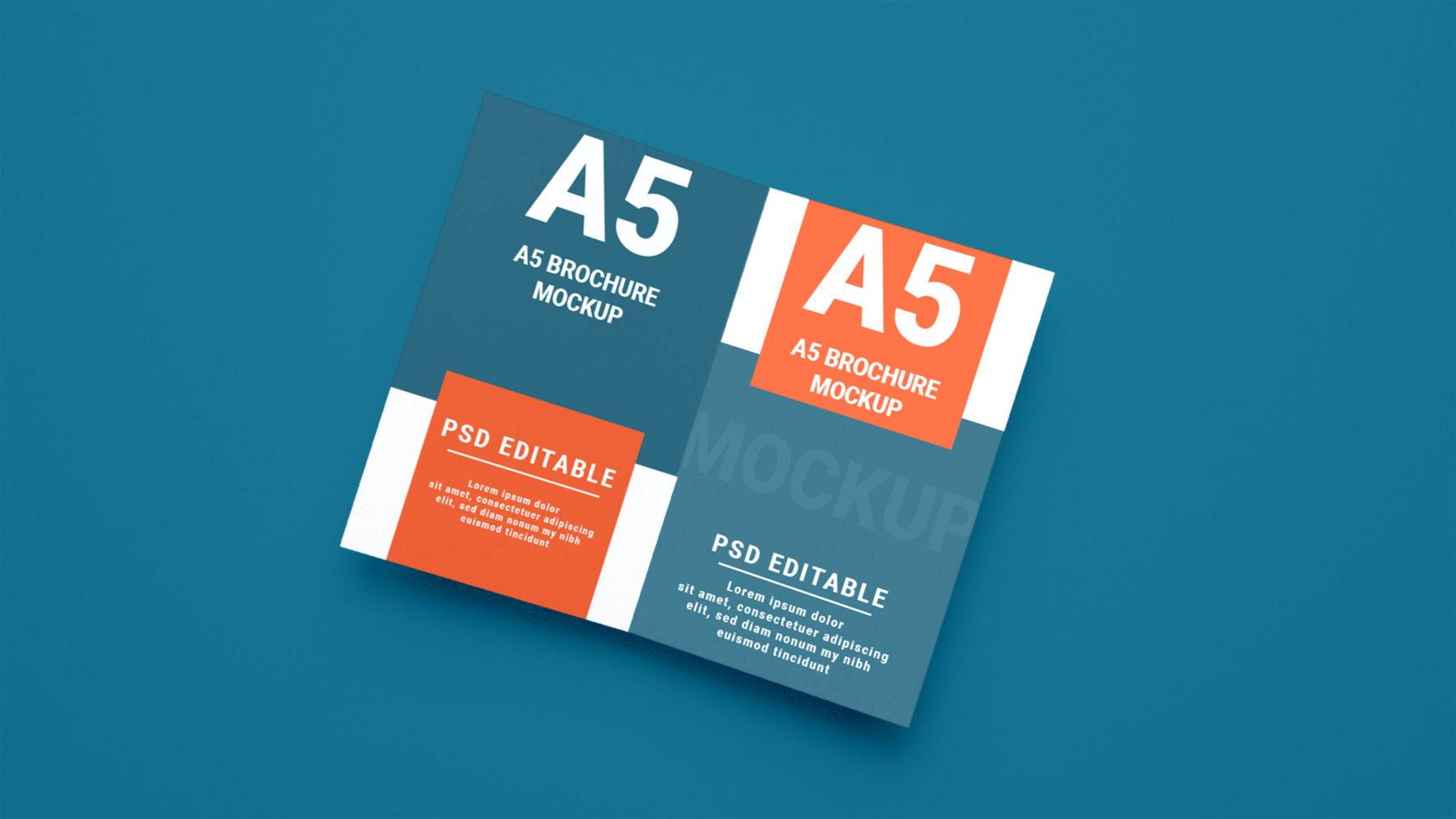 PSD a5 brochure template design mockup free psd