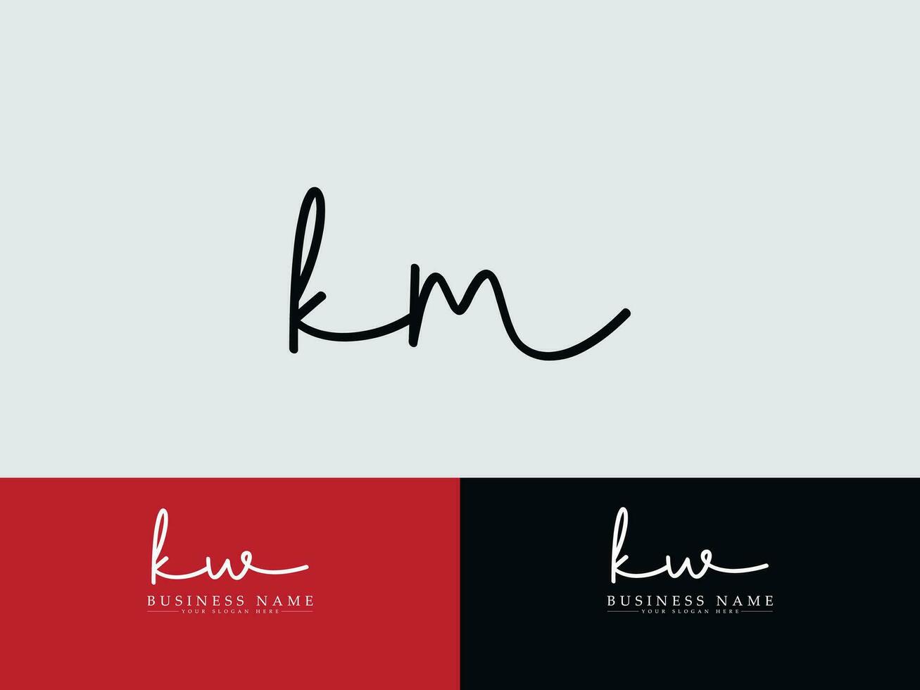 Monogram Km Logo Art, Luxury KM Signature Letter Logo For Your Shop vector