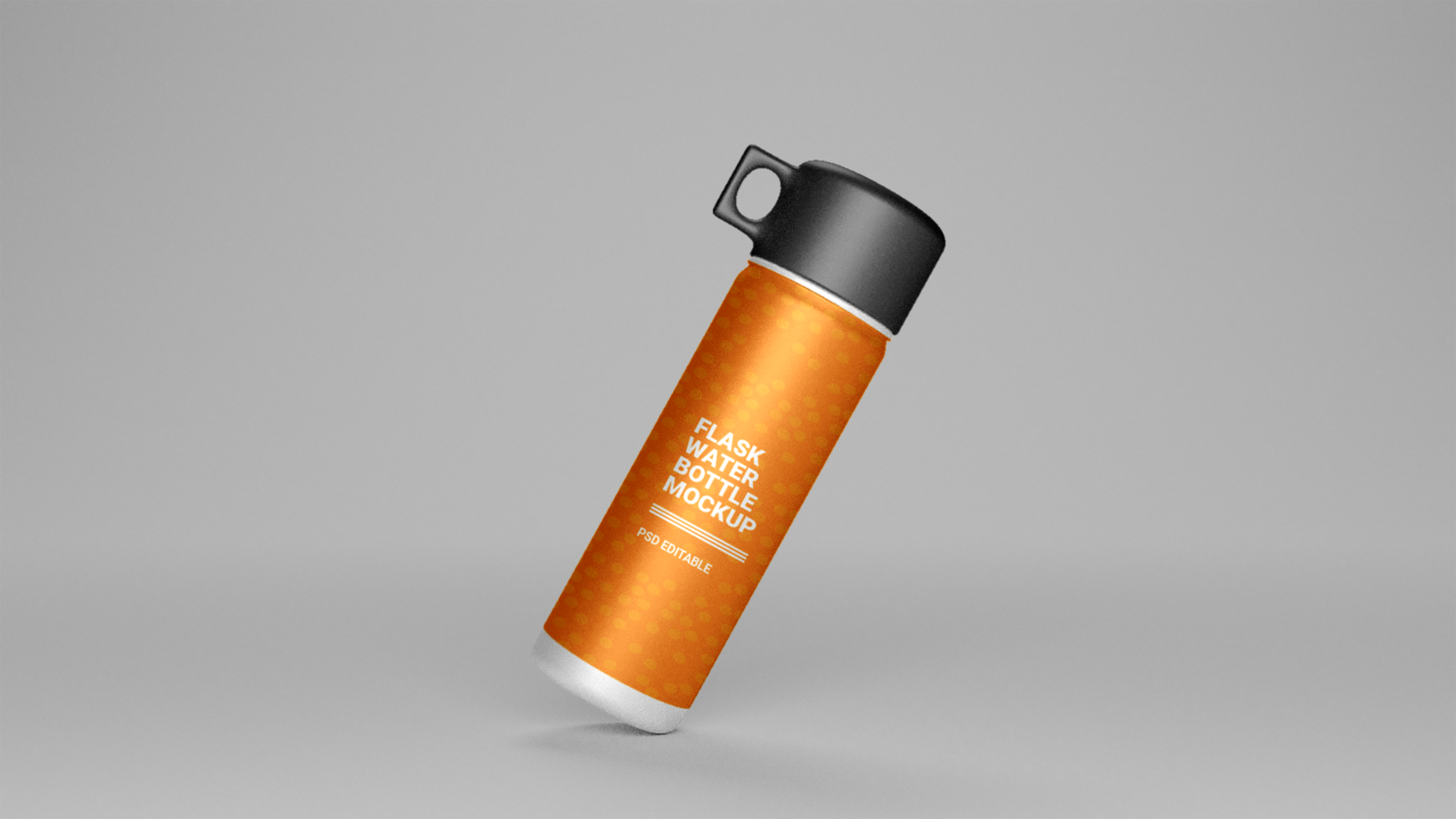 Flask water bottle mockup free psd
