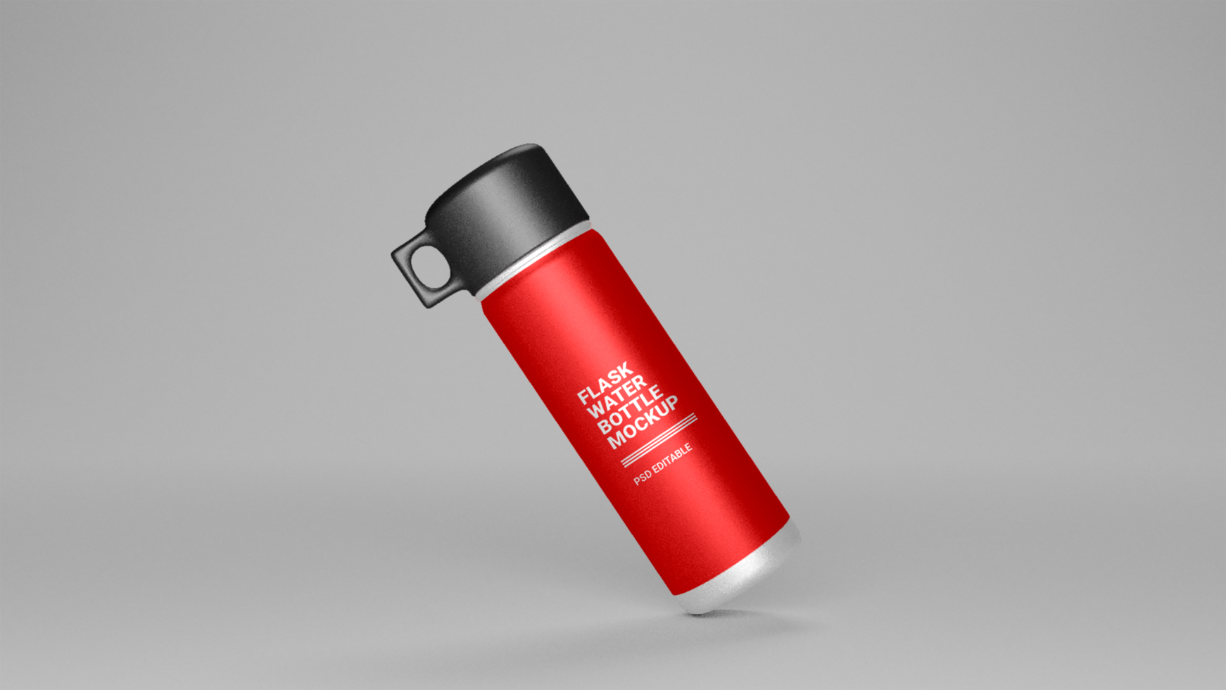 Flask water bottle mockup free psd
