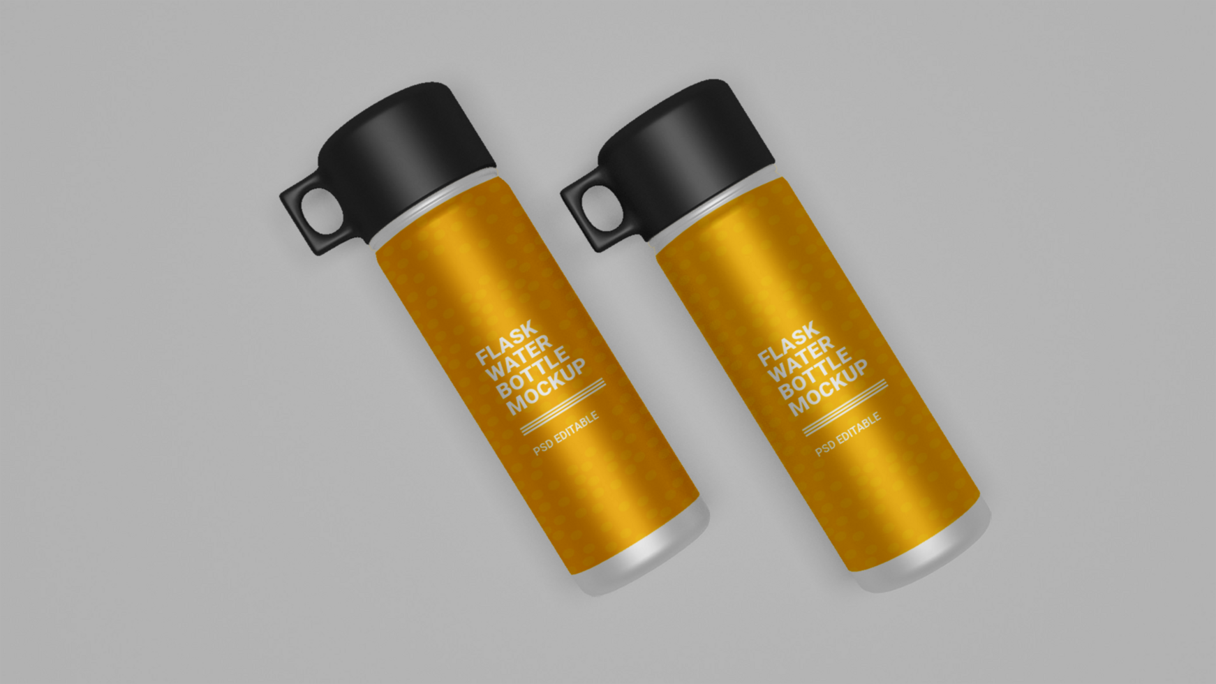 Flask water bottle mockup free psd