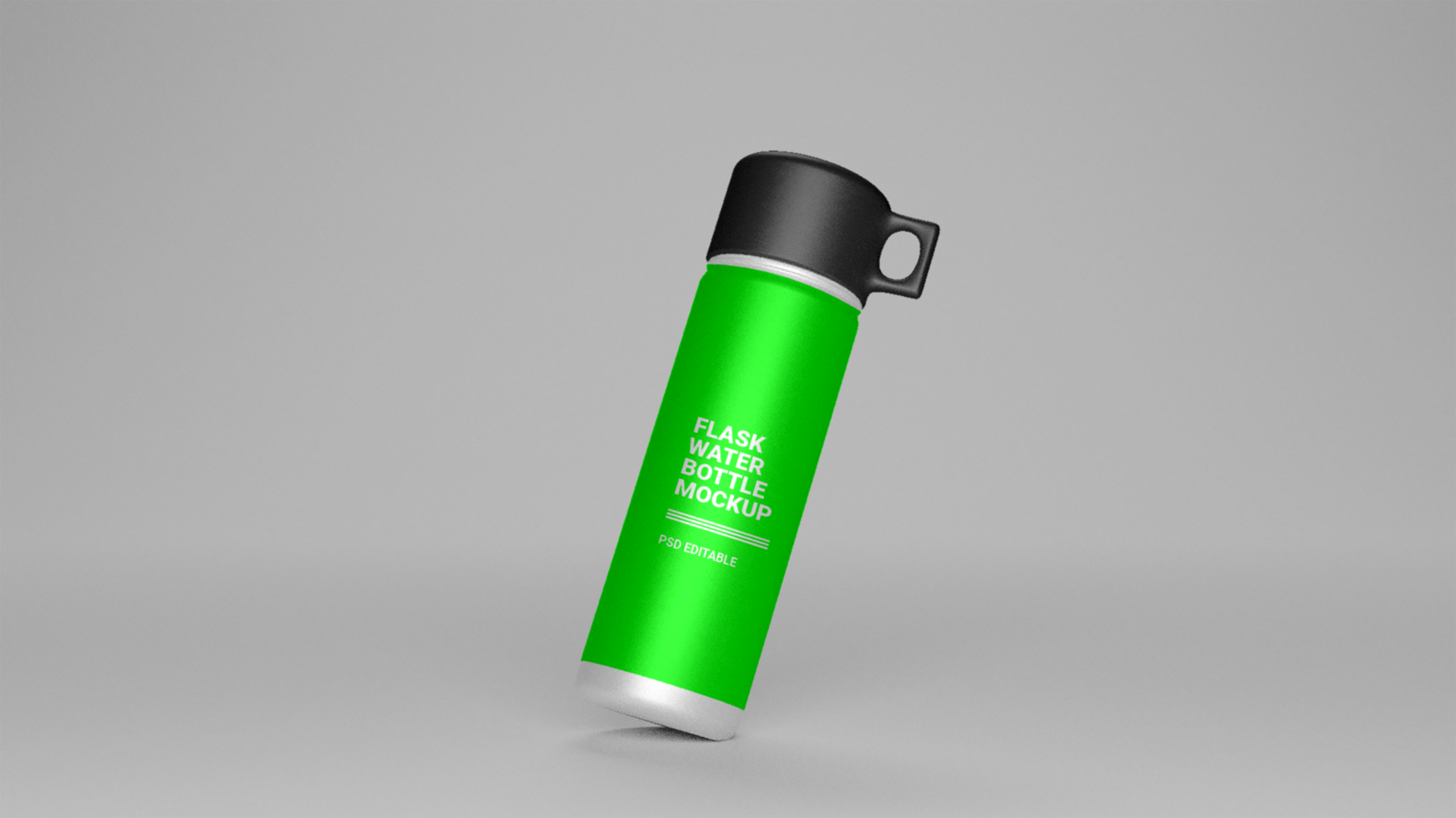 Flask water bottle mockup free psd