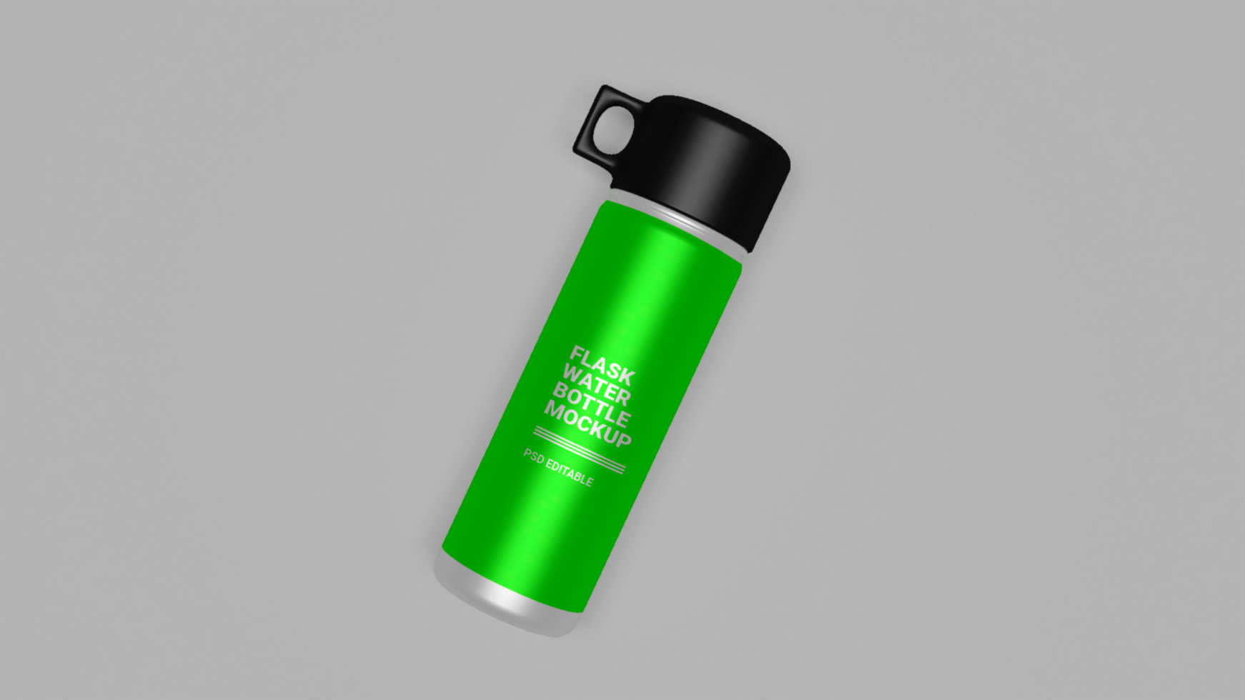 Flask water bottle mockup free psd
