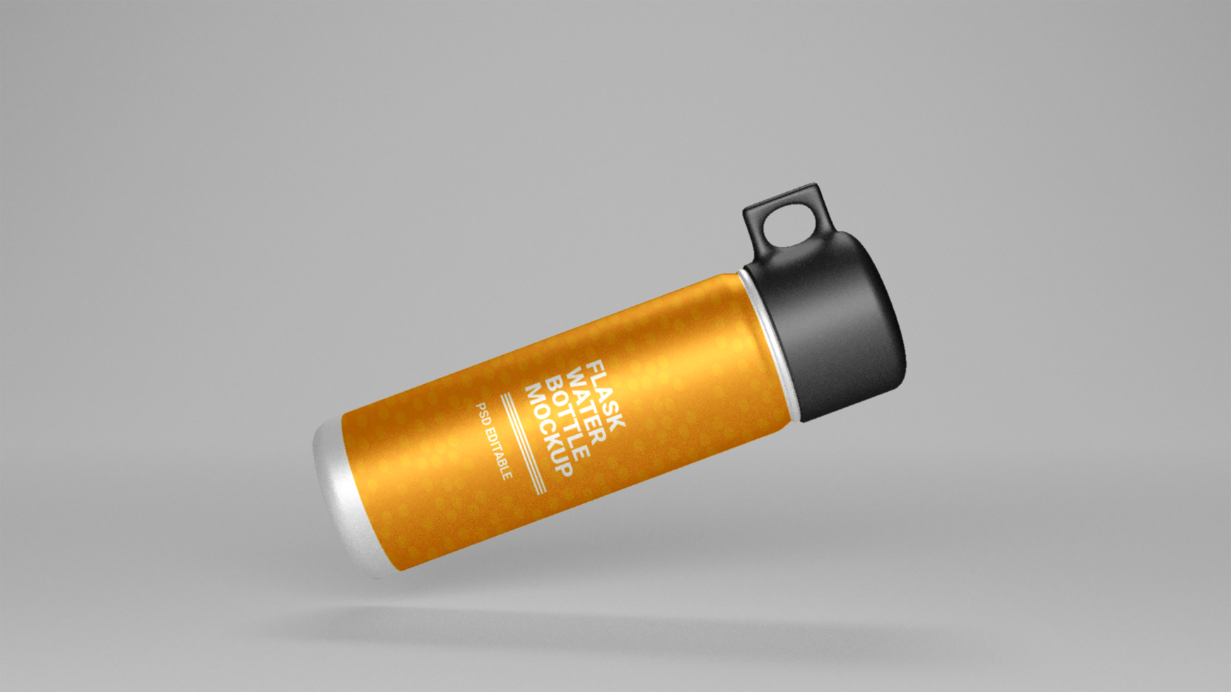 Flask water bottle mockup free psd