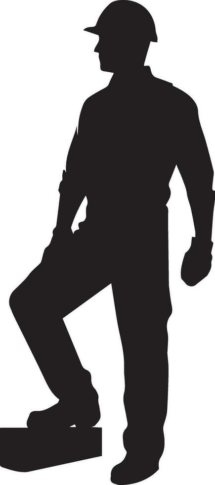 Worker vector silhouette illustration, labor vector silhouette