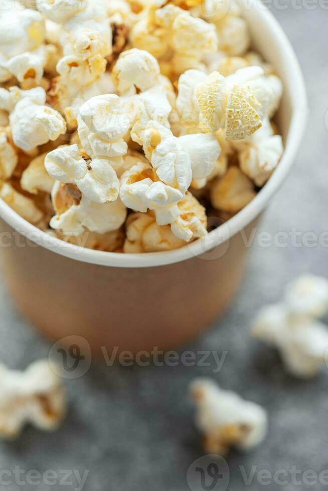 Tasty salted homemade popcorn photo