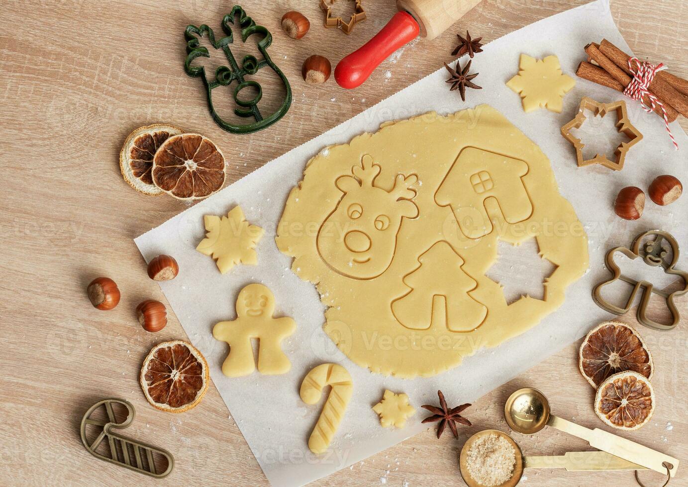 Navidad horneando, pan de jengibre galletas foto