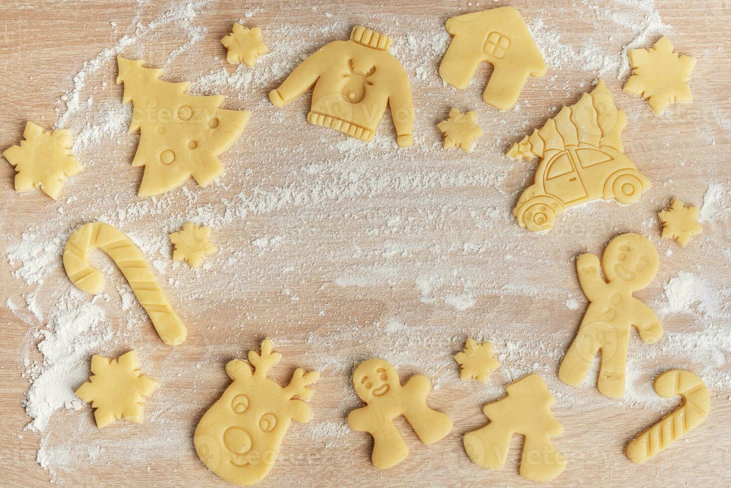 Christmas baking, gingerbread cookies photo
