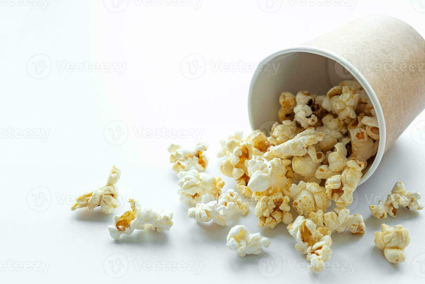 Popcorn bucket on white background photo