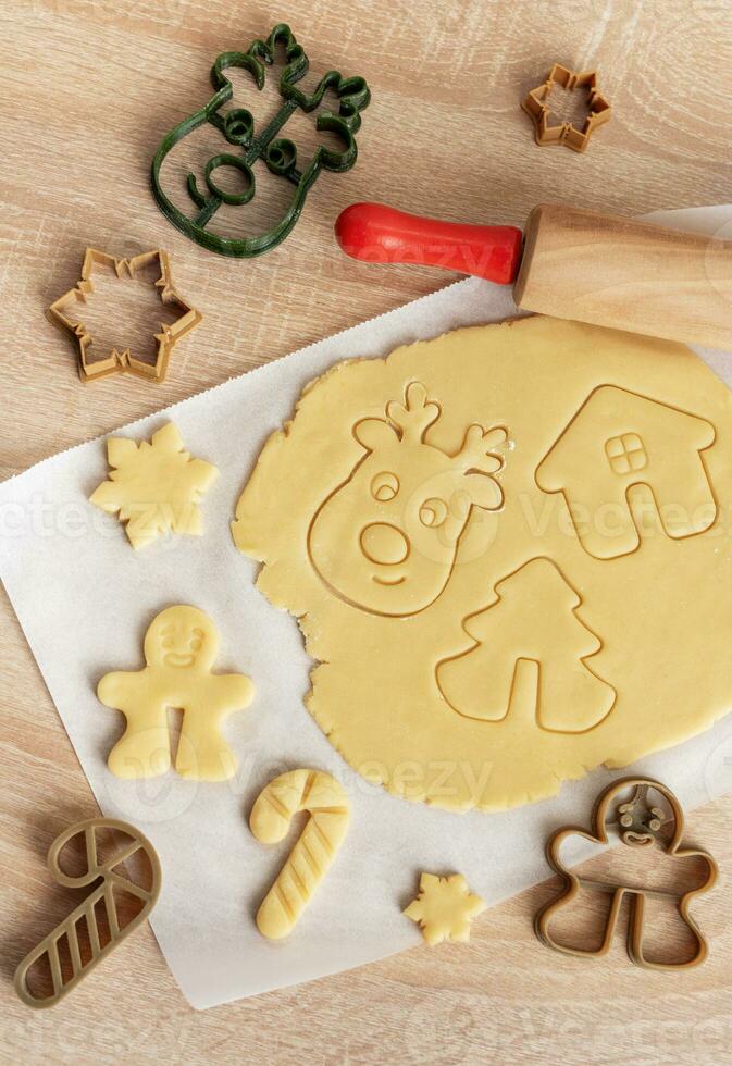 Christmas baking, gingerbread cookies photo