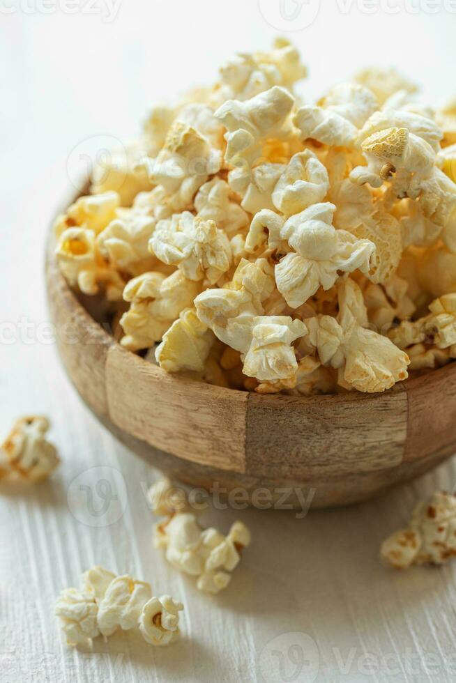 Tasty salted homemade popcorn photo