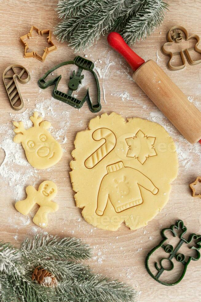 Christmas baking, gingerbread cookies photo