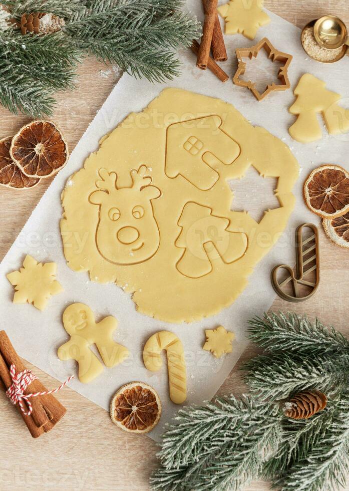 Christmas baking, gingerbread cookies photo