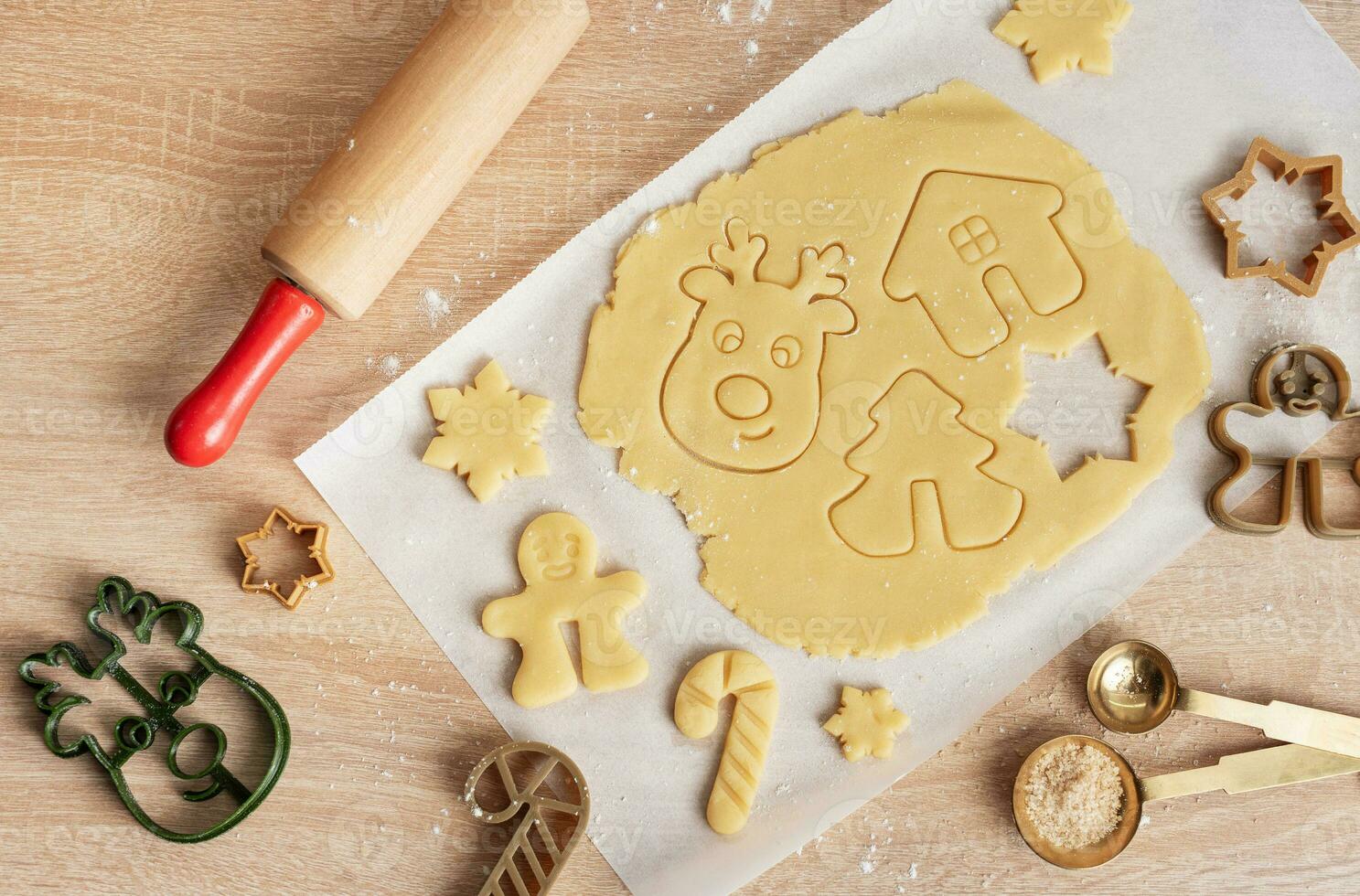 Navidad horneando, pan de jengibre galletas foto