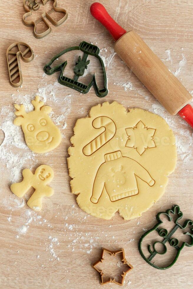 Christmas baking, gingerbread cookies photo