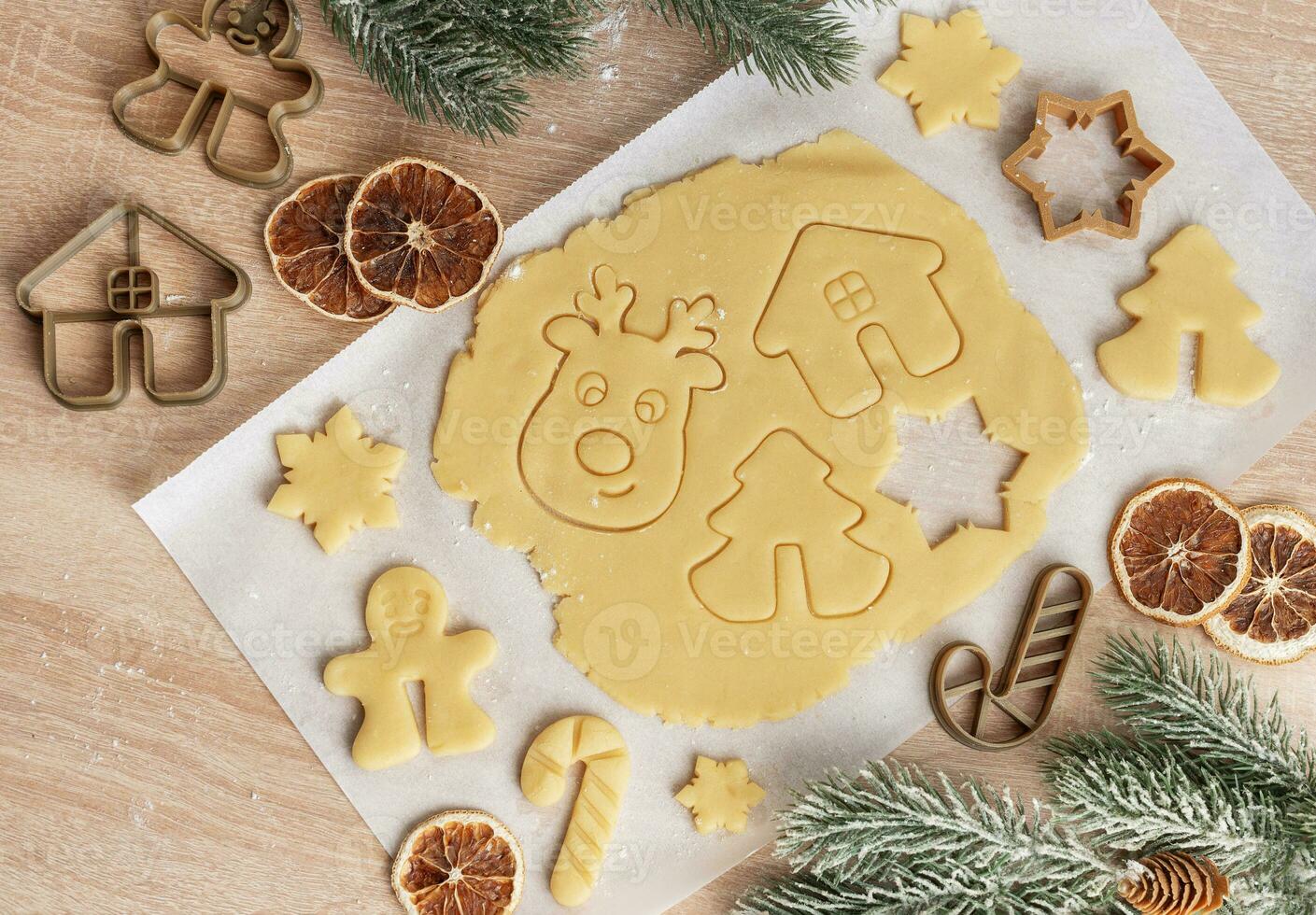 Navidad horneando, pan de jengibre galletas foto