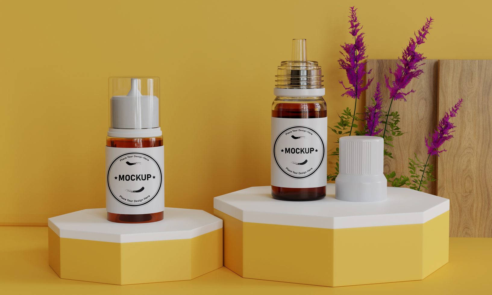 Simple and attractive bottle liquid mockup for branding purposes psd