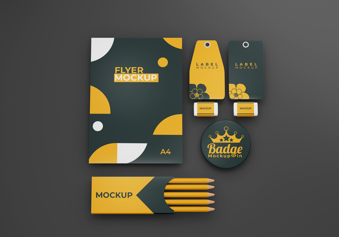 simple and attractive stationery mockups for branding purposes psd