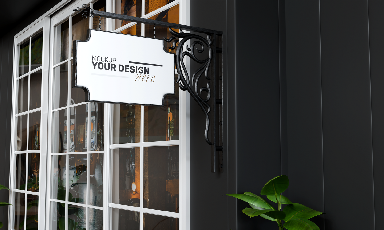 simple and attractive signboard logo mockup for branding purpose psd