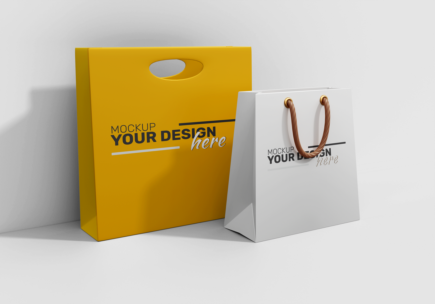 simple and attractive shopping paper bag mockup for branding purposes psd