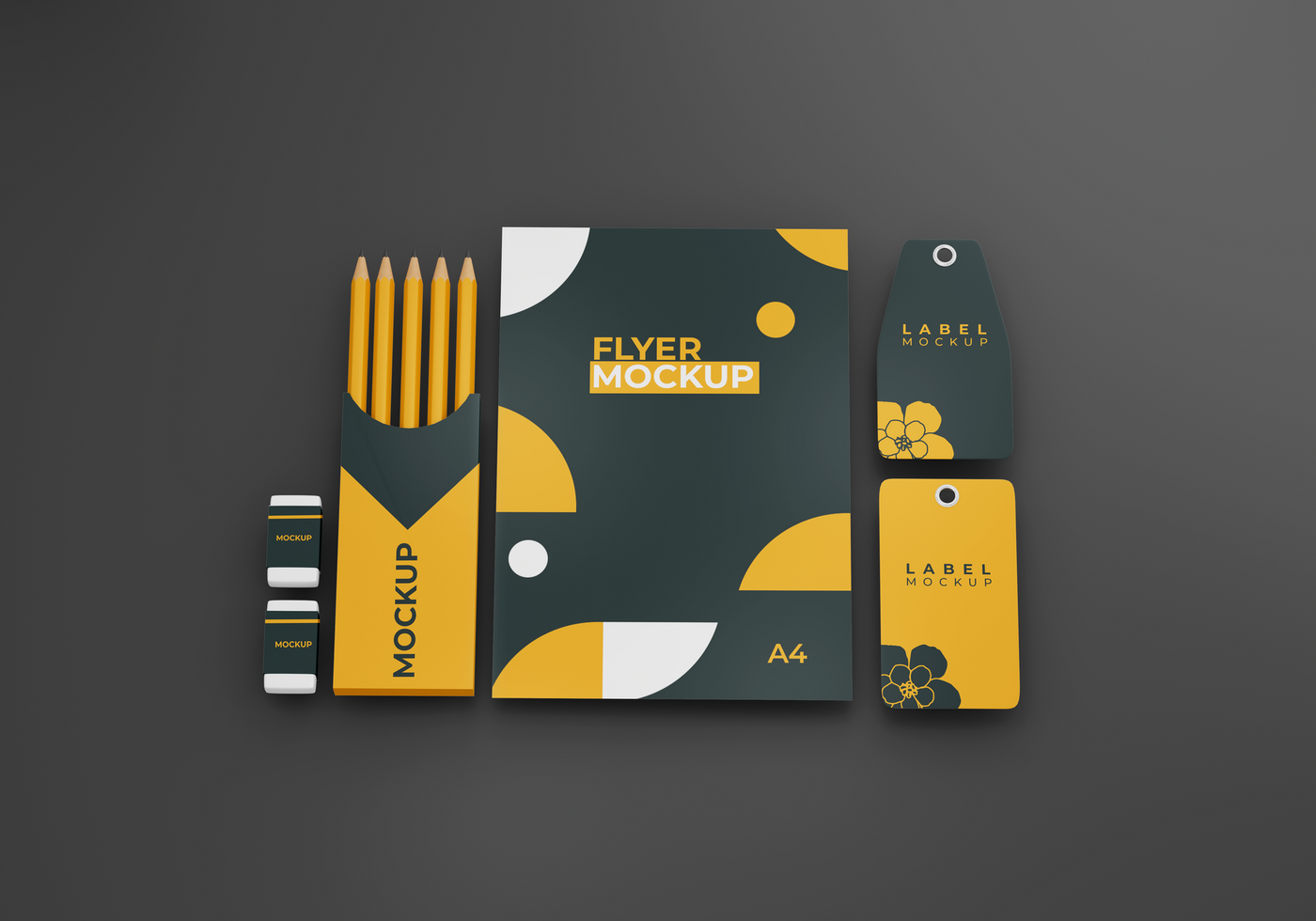 simple and attractive stationery mockups for branding purposes psd