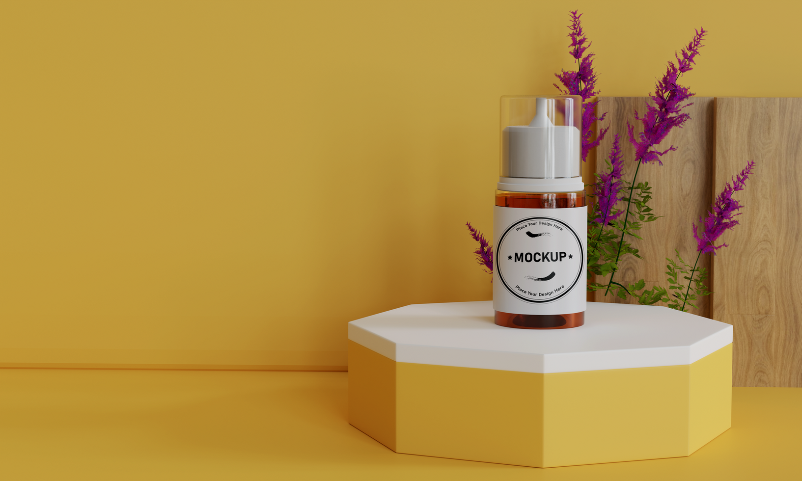 Simple and attractive bottle liquid mockup for branding purposes psd